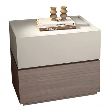 VANITY Κομοδίνο 2 Συρτάρια Αποχρώσεων Sonoma Oak & Cream, με Αποσπώμενα χρωματικά Μέρη  60x40x45cm [-Εκρού-, -Καρυδί-] [-MDF - Κόντρα Πλακέ - Καπλαμάς - Νοβοπάν-] Ε7351,2