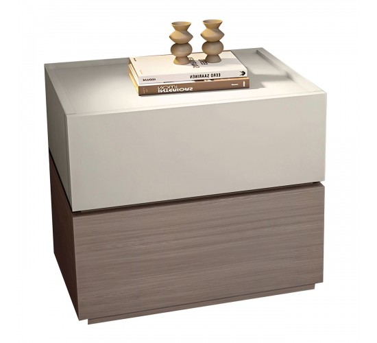 VANITY Κομοδίνο, Αποχρώσεων Sonoma Oak & Cream, με Αποσπώμενα χρωματικά Μέρη  60x40x45cm [-Εκρού-, -Καρυδί-] [-MDF - Κόντρα Πλακέ - Καπλαμάς - Νοβοπάν-] Ε7351,2
