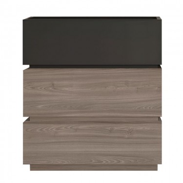 VANITY Κομοδίνο 3 Συρτάρια Αποχρώσεων Sonoma Oak & Grey, με Αποσπώμενα χρωματικά Μέρη  60x40x66cm [-Ανθρακί-, -Καρυδί-] [-MDF - Κόντρα Πλακέ - Καπλαμάς - Νοβοπάν-] Ε7352,1