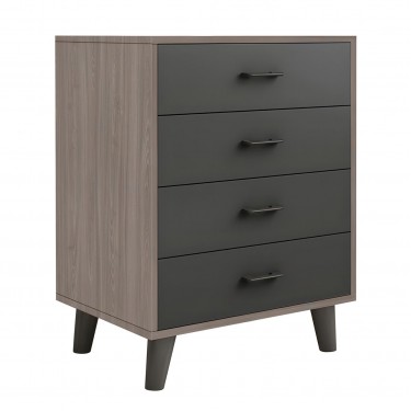 VANITY Συρταριέρα, με 4 Συρτάρια, Απόχρωση Sonoma Oak-Grey  60x40x80cm [-Ανθρακί-, -Καρυδί-] [-MDF - Κόντρα Πλακέ - Καπλαμάς - Νοβοπάν-] Ε7370,1