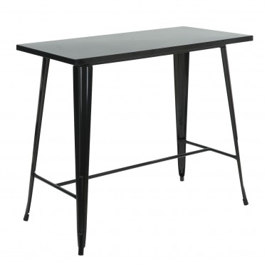 RELIX Τραπέζι Bar Μέταλλο Βαφή Μαύρο  120x60x103cm [-Μαύρο-] [-Μέταλλο-] Ε5212,10