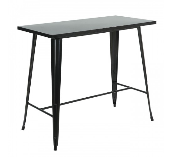 RELIX Τραπέζι Bar Μέταλλο Βαφή Μαύρο  120x60x103cm [-Μαύρο-] [-Μέταλλο-] Ε5212,10