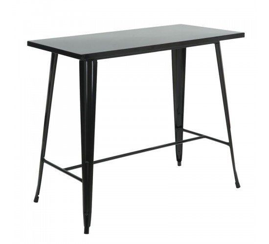 RELIX Τραπέζι Bar Μέταλλο Βαφή Μαύρο  120x60x103cm [-Μαύρο-] [-Μέταλλο-] Ε5212,10
