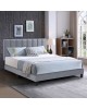 ALLEGRO Κρεβάτι Διπλό για Στρώμα 150x200cm, Ύφασμα Γκρι, με Κεφαλάρι πολλαπλών θέσεων  159x215x117/127cm [-Γκρι-] [-Ύφασμα-] Ε8804,21