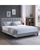 ALLEGRO Κρεβάτι Διπλό για Στρώμα 150x200cm, Ύφασμα Γκρι, με Κεφαλάρι πολλαπλών θέσεων  159x215x117/127cm [-Γκρι-] [-Ύφασμα-] Ε8804,21