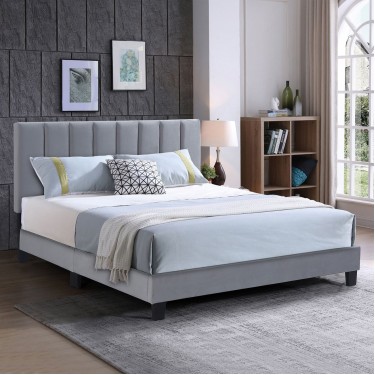 ALLEGRO Κρεβάτι Διπλό 160x200cm, Ύφασμα Γκρι, με Κεφαλάρι πολλαπλών θέσεων  169x215x117/127cm [-Γκρι-] [-Ύφασμα-] Ε8804,31