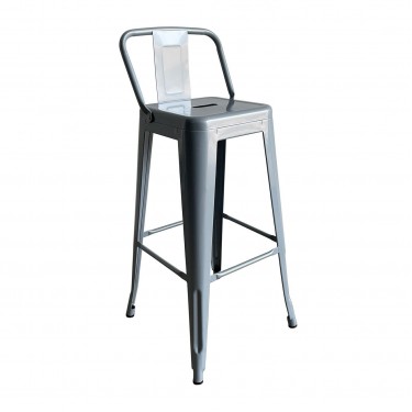 RELIX Σκαμπό Bar με Πλάτη, Μέταλλο Βαφή Γκρι  44x44x76/97cm [-Γκρι-] [-Μέταλλο-] Ε5199,4W