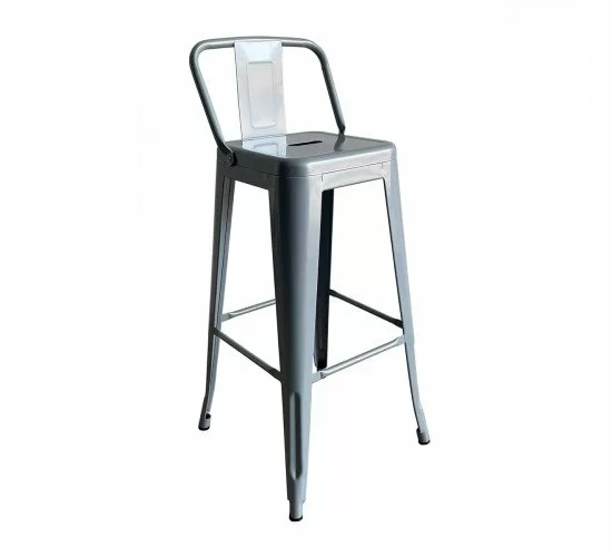 RELIX Σκαμπό Bar με Πλάτη, Μέταλλο Βαφή Γκρι  44x44x76/97cm [-Γκρι-] [-Μέταλλο-] Ε5199,4W