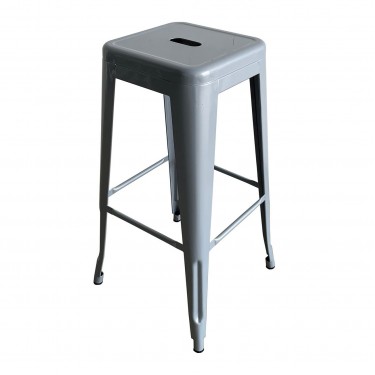 RELIX Σκαμπό Bar Στοιβαζόμενο, Μέταλλο Βαφή Γκρι  42x42 H.76cm [-Γκρι-] [-Μέταλλο-] Ε5190,4W