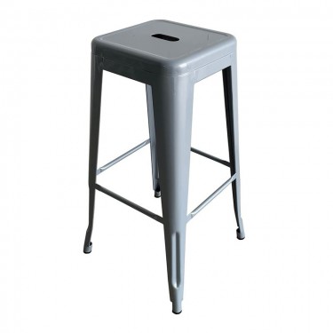 RELIX Σκαμπό Bar Στοιβαζόμενο, Μέταλλο Βαφή Γκρι  42x42 H.76cm [-Γκρι-] [-Μέταλλο-] Ε5190,4W