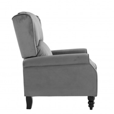 SIMPLE Relax Πολυθρόνα Μπερζέρα Σαλονιού, Καθιστικού, Ύφασμα Velure Γκρι  72x84x97cm [-Γκρι-] [-Ύφασμα-] Ε7144,2
