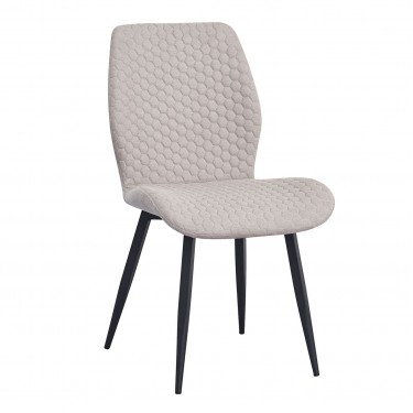 CLARA Καρέκλα Τραπεζαρίας Μέταλλο Βαφή Μαύρο, Ύφασμα Sand  50x62x87cm [-Μαύρο-, -Μπεζ-Tortora-Sand-Cappuccino-] [-Μέταλλο-, -Ύφασμα-] ΕΜ7914,2