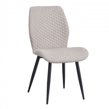 CLARA Καρέκλα Τραπεζαρίας Μέταλλο Βαφή Μαύρο, Ύφασμα Sand  50x62x87cm [-Μαύρο-, -Μπεζ-Tortora-Sand-Cappuccino-] [-Μέταλλο-, -Ύφασμα-] ΕΜ7914,2