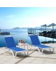 SUMMER K/D Ξαπλώστρα Αλουμίνιο Ανθρακί, PP Άσπρο - Textilene Μπλε  69/58x196x31cm [-Άσπρο-, -Μπλε-] [-Textilene-, -Αλουμίνιο-] Ε3381,1