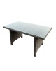 ARIZONA Τραπέζι Dining Βεράντας - Κήπου ALU, Wicker Grey Brown, Γυαλί Tempered 5mm  140x80 H.70cm [-Καφέ-] [-Wicker-, -Αλουμίνιο-] Ε673