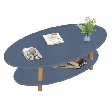 FINE Τραπεζάκι Σαλονιού Καθιστικού με Ράφι, Γκρι - Φυσικό  100x50x43cm [-Γκρι-, -Φυσικό-] [-MDF - Κόντρα Πλακέ - Καπλαμάς - Νοβοπάν-] Ε7747,3