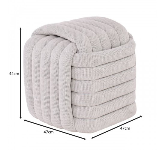 TAB Σκαμπό Βοηθητικό, Ύφασμα Απόχρωση Sandy Grey  47x47x44cm [-Γκρι-] [-Ύφασμα-] Ε7041,1