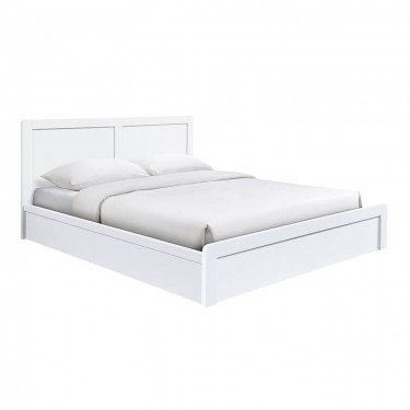 CALIBER Κρεβάτι Διπλό για Στρώμα 150x200cm, Απόχρωση Άσπρο  158x210x100cm [-Άσπρο-] [-MDF - Κόντρα Πλακέ - Καπλαμάς - Νοβοπάν-] Ε73862,1