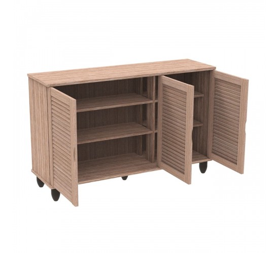 Παπουτσοθήκη 3 Πόρτες Απόχρωση Sonoma  110x33x77cm [-Φυσικό-] [-MDF - Κόντρα Πλακέ - Καπλαμάς - Νοβοπάν-] Ε83730,2
