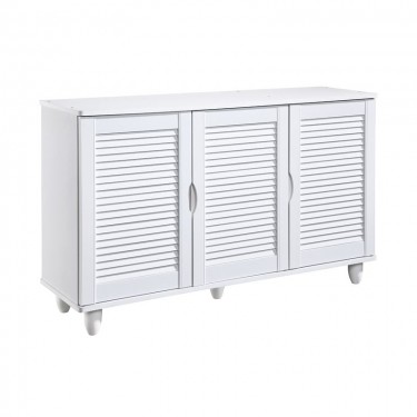 Παπουτσοθήκη 3 Πόρτες Απόχρωση Άσπρο  110x33x77cm [-Άσπρο-] [-MDF - Κόντρα Πλακέ - Καπλαμάς - Νοβοπάν-] Ε83730,3