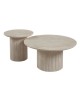COLLIN Set-2 Τραπεζάκια Σαλονιού-Καθιστικού, ΜDF Απόχρωση Natural Stone  Φ.50 H.45cm   Φ.80 H.40cm [-Φυσικό-] [-MDF - Κόντρα Πλακέ - Καπλαμάς - Νοβοπάν-] Ε7694,S1