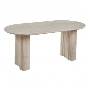 DIAZ Τραπέζι Τραπεζαρίας, ΜDF Απόχρωση Natural Stone  180x90x76cm [-Φυσικό-] [-MDF - Κόντρα Πλακέ - Καπλαμάς - Νοβοπάν-] Ε7695,1