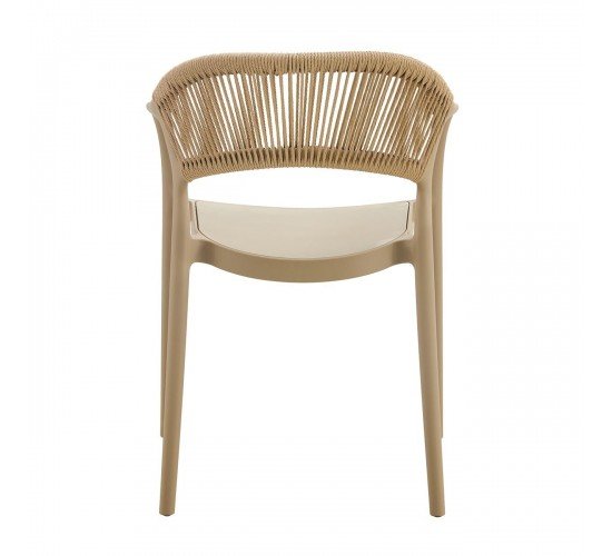 DONNA Πολυθρόνα Στοιβαζόμενη, PP-UV Tortora, Rope Wicker Φυσικό  56x54x81cm [-Μπεζ-Tortora-Sand-Cappuccino-] [-PP - PC - ABS-] Ε3150,3