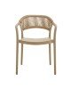 DONNA Πολυθρόνα Στοιβαζόμενη, PP-UV Tortora, Rope Wicker Φυσικό  56x54x81cm [-Μπεζ-Tortora-Sand-Cappuccino-] [-PP - PC - ABS-] Ε3150,3