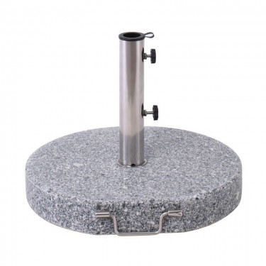 ΒΑΣΗ ομπρέλας στρογγυλή Γρανίτης/Inox #304 (40Kg)  Φ50 H.7,5/37cm [-Γκρι-, -Χρώμιο - Inox-] [-Μάρμαρο - Τεχνομάρμαρο-, -Μέταλλο-] Ε933