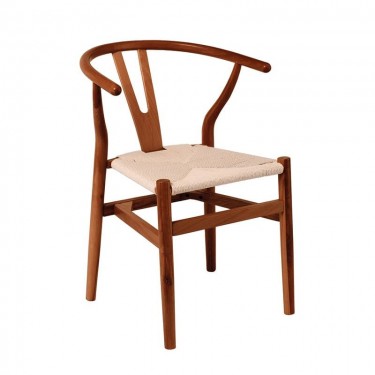 LIMA Καρέκλα Στοιβαζόμενη, Ξύλο Απόχρωση Καρυδί, Κάθισμα Paper Rope Φυσικό  56x55x76cm [-Καρυδί-] [-Ξύλο-] Ε7517,2