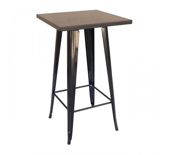 RELIX Τραπέζι Bar Μέταλλο Βαφή Μαύρο  60x60x103cm [-Μαύρο-] [-Μέταλλο-] Ε5203,1