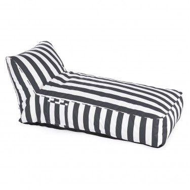 TACO MAX Πουφ Ξαπλώστρα Ανάκλιντρο, 100%  Αδιάβροχο Ύφασμα Ριγέ Άσπρο/Γκρι  70x150x65cm [-Άσπρο-, -Γκρι-] [-Ύφασμα-] Ε029,50