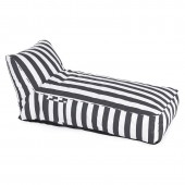 TACO MAX Πουφ Ξαπλώστρα Ανάκλιντρο, 100%  Αδιάβροχο Ύφασμα Ριγέ Άσπρο/Γκρι  70x150x65cm [-Άσπρο-, -Γκρι-] [-Ύφασμα-] Ε029,50