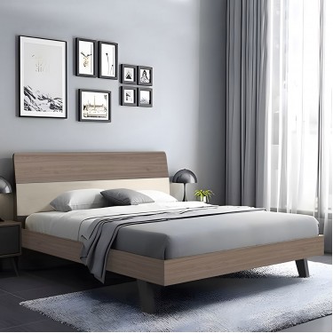 VANITY Κρεβάτι Διπλό, για Στρώμα 160x200cm, Απόχρωση Sonoma Oak-Cream  161x201x98cm [-Εκρού-, -Καρυδί-] [-MDF - Κόντρα Πλακέ - Καπλαμάς - Νοβοπάν-] Ε7350,2