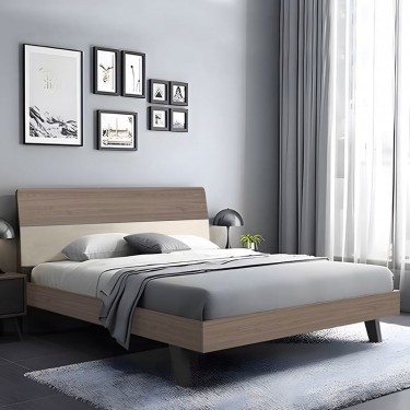 VANITY Κρεβάτι Διπλό, για Στρώμα 160x200cm, Απόχρωση Sonoma Oak-Cream  161x201x98cm [-Εκρού-, -Καρυδί-] [-MDF - Κόντρα Πλακέ - Καπλαμάς - Νοβοπάν-] Ε7350,2