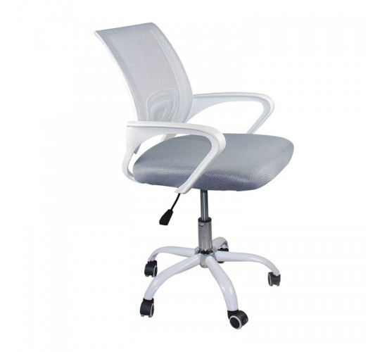 BF2101-SC *Διαλογής* Πολυθρόνα Γραφείου χωρίς Ανάκλιση Άσπρο - Mesh Γκρι  56x55x84/94cm [-Άσπρο-, -Γκρι-] [-Ύφασμα Mesh-] ΕΟ254,1SCU