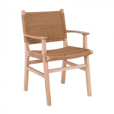 COMO Πολυθρόνα Τραπεζαρίας Φυσικό, Κάθισμα Paper Rope  63x59x86cm [-Φυσικό-] [-Ξύλο-] Ε7028