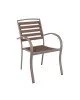 SERRANO Set Κήπου: Τραπέζι   6 Πολυθρόνες, Μέταλλο Βαφή Sand Beige, Polywood Καρυδί  Table:150x80x75 Chair:56x64x88 [-Καρυδί/Μπεζ-] [-Μέταλλο/PP - ABS - Polywood-] Ε6893,S