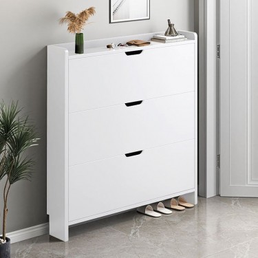 Παπουτσοθήκη MDF - Melamine Απόχρωση Άσπρο  80x17x115cm [-Άσπρο-] [-MDF - Κόντρα Πλακέ - Καπλαμάς - Νοβοπάν-, -Melamine-] Ε8330,2