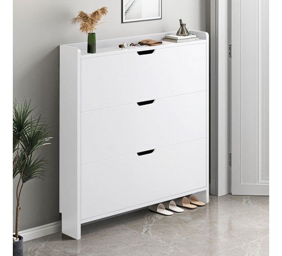 Παπουτσοθήκη MDF - Melamine Απόχρωση Άσπρο  80x17x115cm [-Άσπρο-] [-MDF - Κόντρα Πλακέ - Καπλαμάς - Νοβοπάν-, -Melamine-] Ε8330,2