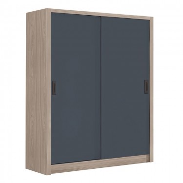 VANITY Ντουλάπα Δίφυλλη - Συρόμενη, Αποχρώσεων Sonoma Oak & Grey  160x60x200cm [-Ανθρακί-, -Καρυδί-] [-MDF - Κόντρα Πλακέ - Καπλαμάς - Νοβοπάν-] Ε7355,1