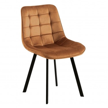 MYRIAM K/D Καρέκλα Τραπεζαρίας Μέταλλο Βαφή Μαύρο, Ύφασμα Velure Μπεζ ( Συσκ.4 )  50x56x83cm [-Μαύρο-, -Μπεζ-Tortora-Sand-Cappuccino-] [-Μέταλλο-, -Ύφασμα-] ΕΜ7913,4Κ