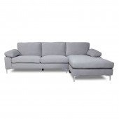 ALEX Καναπές Σαλονιού Καθιστικού Αριστερή Γωνία, Ύφασμα Γκρι Velure  264x132x75cm H.80cm [-Γκρι-] [-Ύφασμα-] Ε966,20