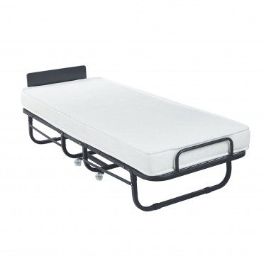 COLMAN Κρεβάτι Πτυσσόμενο Βοηθητικό Μέταλλο Βαφή Μαύρο, Στρώμα 12cm  77x195x55cm - Mattress 12cm [-Μαύρο-] [-Μέταλλο-] Ε8049