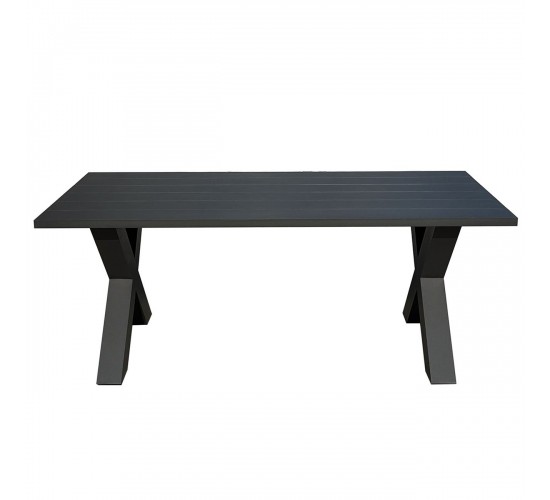 ALLEY Τραπέζι Dining Κήπου-Βεράντας ALU Ανθρακί  180x94x72cm [-Ανθρακί-] [-Αλουμίνιο-] Ε68421,3