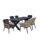 ALLEY Set Τραπεζαρία ALU Ανθρακί-Rope Φυσικό: Τραπέζι 180x94   6 Πολυθρόνες με Μαξιλ  Table:180x94x72 Chair:62x64x85 [-Ανθρακί-, -Φυσικό-] [-Wicker-, -Αλουμίνιο-] Ε68421,S