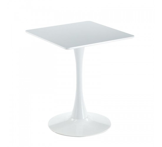 BREAK Τραπέζι MDF Άσπρο, Βάση Μέταλλο Βαφή Άσπρο  60x60cm H.75cm [-Άσπρο-] [-MDF - Κόντρα Πλακέ - Καπλαμάς - Νοβοπάν-, -Μέταλλο-] ΕΜ837,2