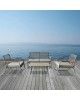 ROCCO Set Σαλόνι Κήπου 4τεμ, Μέταλλο Μπεζ, Rope Wicker Μπεζ, Μαξιλ.Μπεζ, Γυαλί Μπεζ  2 Πολυθρ 1 Καναπ 1 Τραπεζάκι [-Μπεζ-Tortora-Sand-Cappuccino-] [-Wicker-, -Μέταλλο-] Ε6873,2