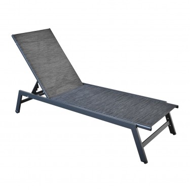 CORTE Ξαπλώστρα K/D, Μέταλλο Βαφή Μαύρο, Textilene Ανθρακί  60x191x31cm [-Ανθρακί-, -Μαύρο-] [-Textilene-, -Μέταλλο-] Ε6726,1