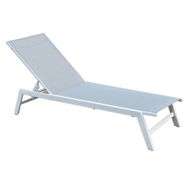 CORTE Ξαπλώστρα K/D, Μέταλλο Βαφή Άσπρο, Textilene Ανοιχτό Γκρι  60x191x31cm [-Άσπρο-, -Γκρι-] [-Textilene-, -Μέταλλο-] Ε6726,2